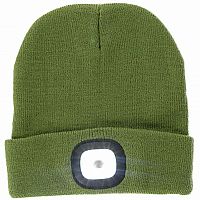 Olive Green LED Beanie - Rechargeable