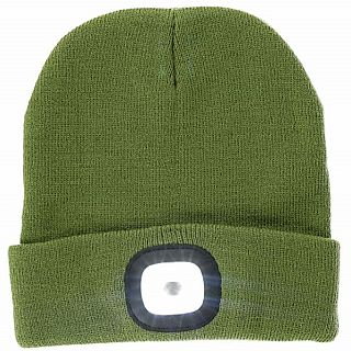 Olive Green LED Beanie - Rechargeable