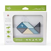 6 Piece Tegu Travel Pal Magnetic Wooden Block Set, Whale