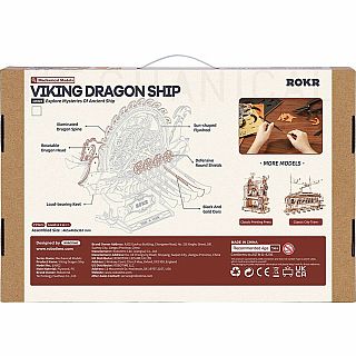 Viking Dragon Ship Mechanical 3D Wooden Puzzle