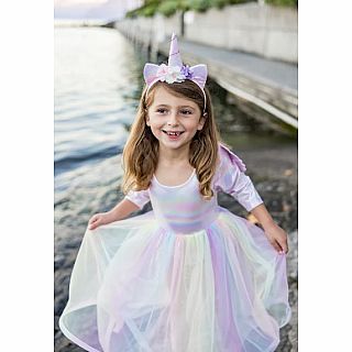 Alicorn Dress With Wings & Headband Size 3-4