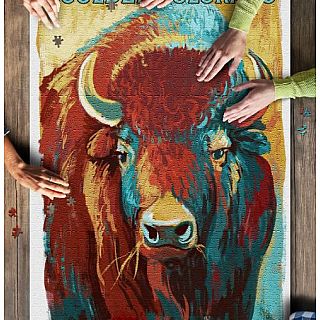 Boulder, Colorado, Vivid Bison 1000pc Puzzle