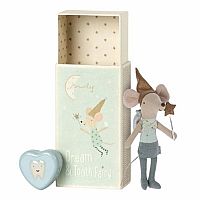Blue Tooth Fairy Mouse In Matchbox