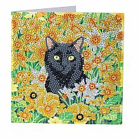 Cat Among Flowers Card Kit Crystal Art