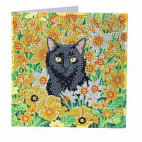 Cat Among Flowers Card Kit Crystal Art 