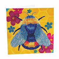 Floral Bumble Bee Card Kit Crystal Art 