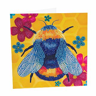 Floral Bumble Bee Card Kit Crystal Art 