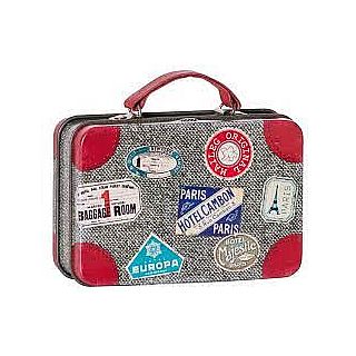 Grey Travel Metal Suitcase 