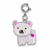 Polar Bear Glitter Swivel Charm 