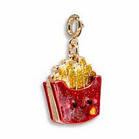 French Fries Gold Glitter Charm 