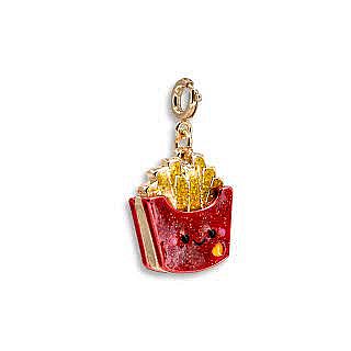 French Fries Gold Glitter Charm 