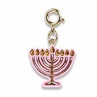 Gold Menorah Charm 