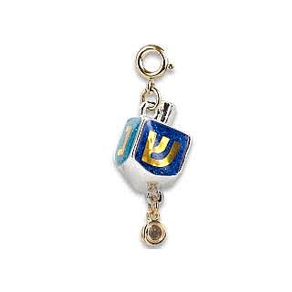 Gold Glitter Dreidel Charm 