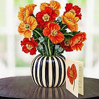 French Poppies Pop Up Card