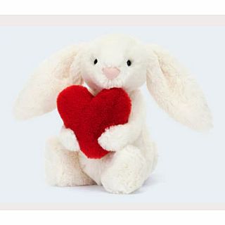 Red Love Heart Bunny Little Bashful