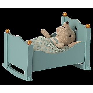 Blue Cradle Wooden: Baby Mouse 