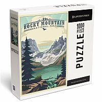 Rocky Mountain National Park, Colorado, Lake, Lithograph 1000 Piece Puzzle