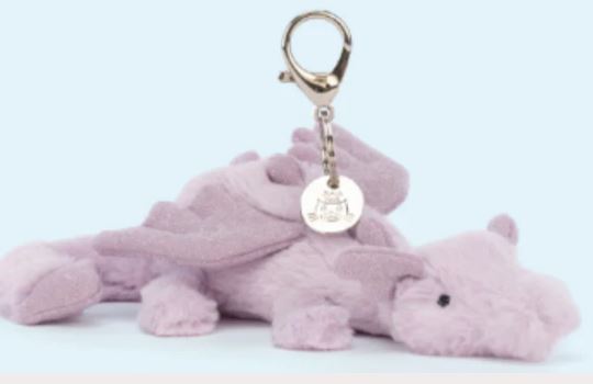 Jellycat Lavender Dragon Bag Charm