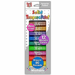 12 Metalix Colors Tempera Paint Sticks