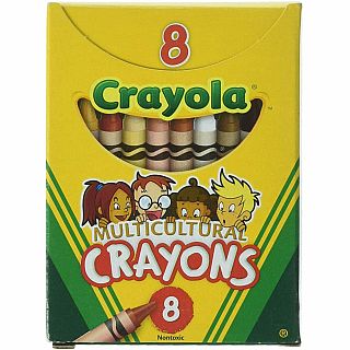 Regular Multi-Cultural Crayons, Assorted Color, Pack of 8