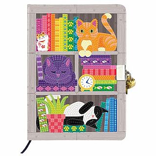 Rainbow Cat Library Secret Diary Kit Crystal Art 