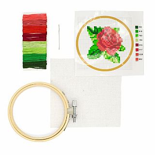 Rose Mini Cross Stitch Embroidery Kit