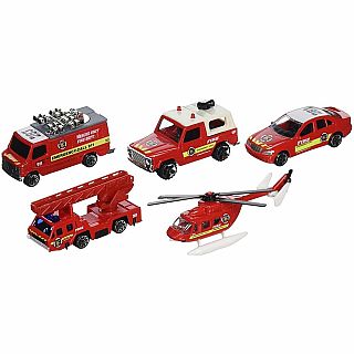 Fire Dept 5 Pc Vehicle Gift Pack