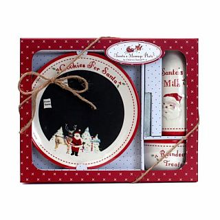 3 Piece Jolly Santa Message Plate 