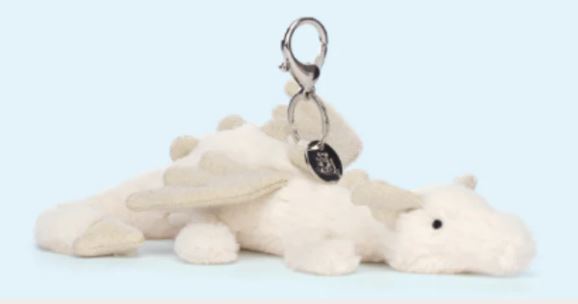 Jellycat Snow Dragon Bag Charm Jellycat Snow Dragon Bag Charm