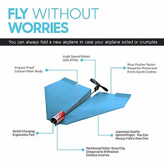 POWERUP 2.0 Blue Electric Paper Airplane Kit
