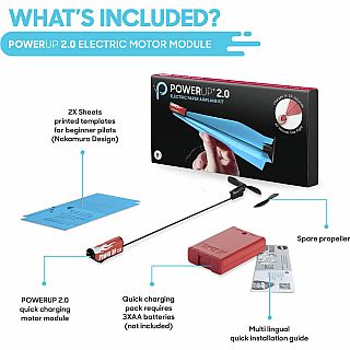POWERUP 2.0 Blue Electric Paper Airplane Kit