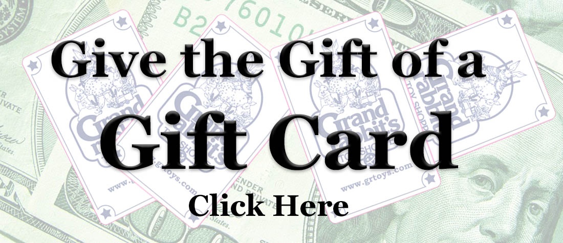 give the gift of a gift card at Grandrabbit's Toy Shoppe