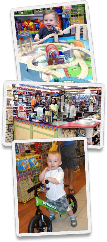 having fun at Grandrabbit's Toy Shoppe